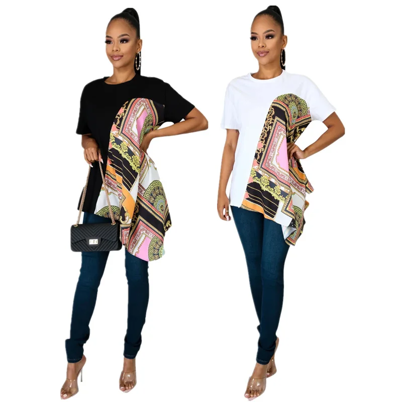 Women's Summer Irregular Print T-shirts Ladies Plus Size Short Sleeves Irregular Print Top Shirt, Picture
Women's Summer Irregular Print T-shirts Ladies Plus Size Short Sleeves Irregular Print Top Shirt, Picture