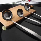 Long handles stainless steel soup laddle spoon mirror finishing kitchen skimmer strainer cookware serving utensils set