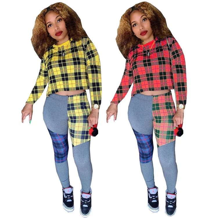 Wholesale Fashion Sets Suits Women Ladies Plaid Print Long Sleeve Sweatshirt Pencil Pants Two Piece Women Set, Picture
Wholesale Fashion Sets Suits Women Ladies Plaid Print Long Sleeve Sweatshirt Pencil Pants Two Piece Women Set, Picture