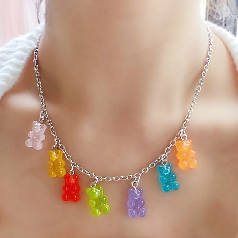 Summer Handmade 7 Colors Cute Judy Cartoon Bear Chain Necklaces, Candy Color Pendant For Women&Girl Daily Jewelry Party Gifts, Picture shows
Summer Handmade 7 Colors Cute Judy Cartoon Bear Chain Necklaces, Candy Color Pendant For Women&Girl Daily Jewelry Party Gifts, Picture shows