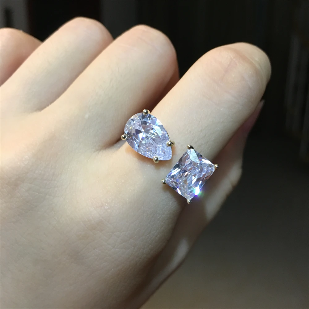 Luxury Jewelry 925 Sterling Silver or Brass Diamond Engagement Bridal Promise Wedding Rings for Women, Silver/gold color ring
Luxury Jewelry 925 Sterling Silver or Brass Diamond Engagement Bridal Promise Wedding Rings for Women, Silver/gold color ring
