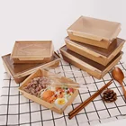 KRAFT CARRY PACKS ECO,brown kraft paper bakery box with window,food boxes for fruit salad