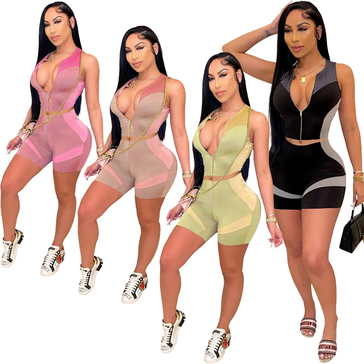 DUODUOCOLOR Summer 2021 casual printed sleeveless zipper crop top shorts tracksuit sexy two piece set women clothing D10376
DUODUOCOLOR Summer 2021 casual printed sleeveless zipper crop top shorts tracksuit sexy two piece set women clothing D10376