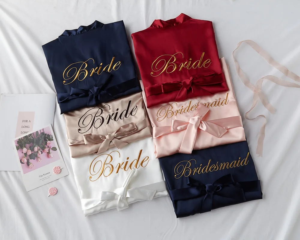 SW custom name accappatoi soft satin embroidery Bride Bridesmaid Wedding Nightgown women silk Robe, As pictures
SW custom name accappatoi soft satin embroidery Bride Bridesmaid Wedding Nightgown women silk Robe, As pictures