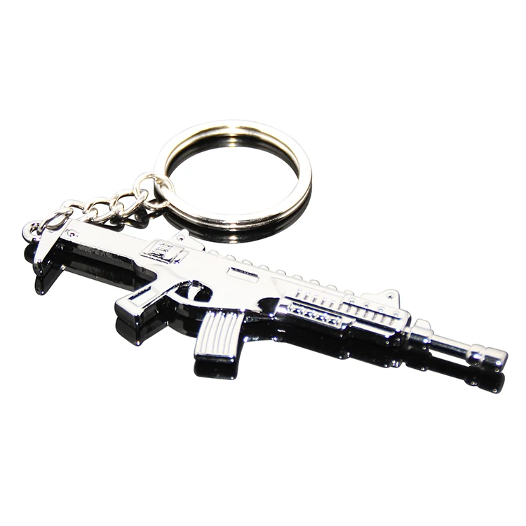 Games Promotional Metal Gun Shape Keychain