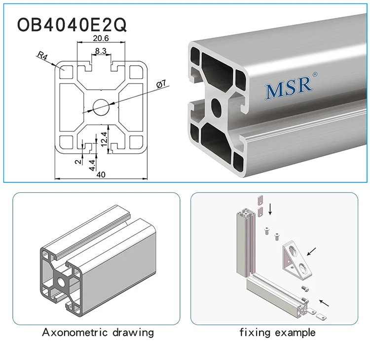 OB4040E2Q aluminum extrusion from chinese supplier