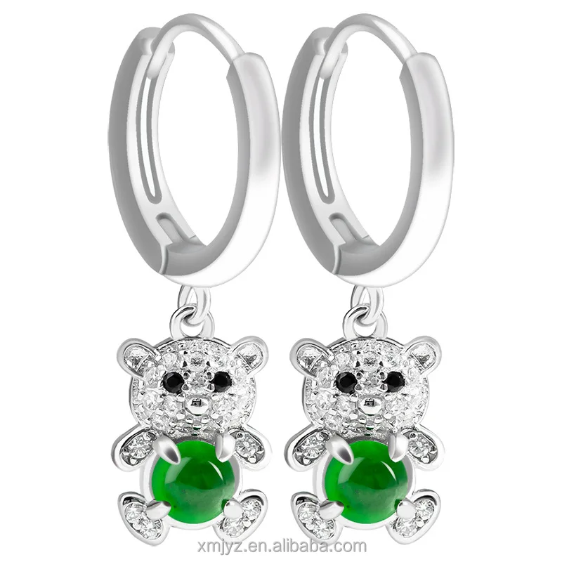 Certified Grade A S925 Silver Inlaid Natural Jade Bear Yang Green Ice Jade Stone Earrings Fashion Earrings
Certified Grade A S925 Silver Inlaid Natural Jade Bear Yang Green Ice Jade Stone Earrings Fashion Earrings