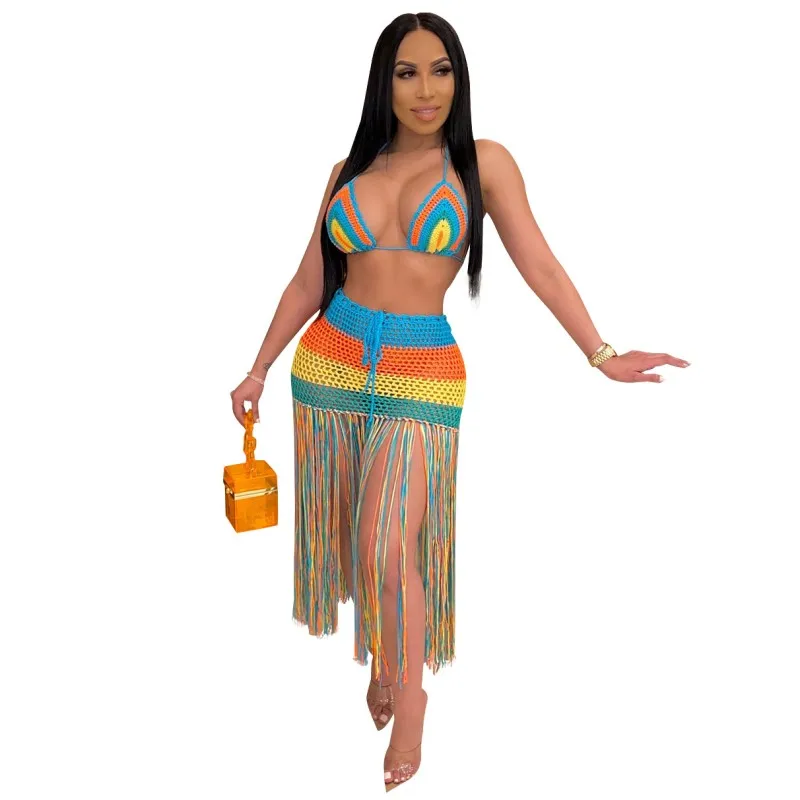 2022 Swimwear Women Sexy Handmade Tassel Crochet Bikini Brazilian Swimsuit Bathing Suit Skirt Set Cover Up B270
2022 Swimwear Women Sexy Handmade Tassel Crochet Bikini Brazilian Swimsuit Bathing Suit Skirt Set Cover Up B270