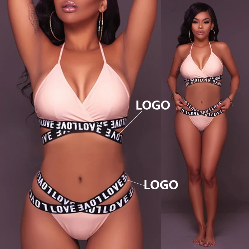 Custom Fashion Sexy Women Push Up Sport Straps Logo Brassiere Pink Letter Printed Bra Set
Custom Fashion Sexy Women Push Up Sport Straps Logo Brassiere Pink Letter Printed Bra Set