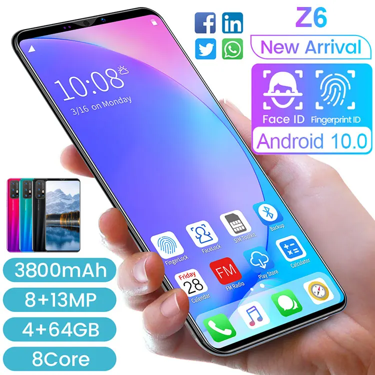 Original smart phones unlocked Z6 android smart phone 5.0 Inch 4GB+64B mobile smart phone, Black, purple, blue
Original smart phones unlocked Z6 android smart phone 5.0 Inch 4GB+64B mobile smart phone, Black, purple, blue