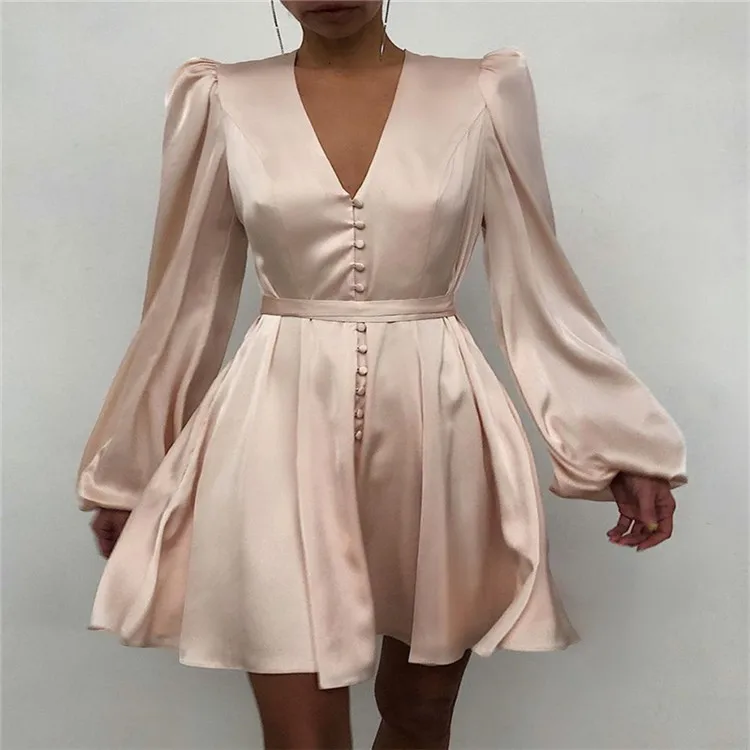 women dresses 2021 spring women clothing v neck long sleeve mini dress wom lady elegant satin
women dresses 2021 spring women clothing v neck long sleeve mini dress wom lady elegant satin