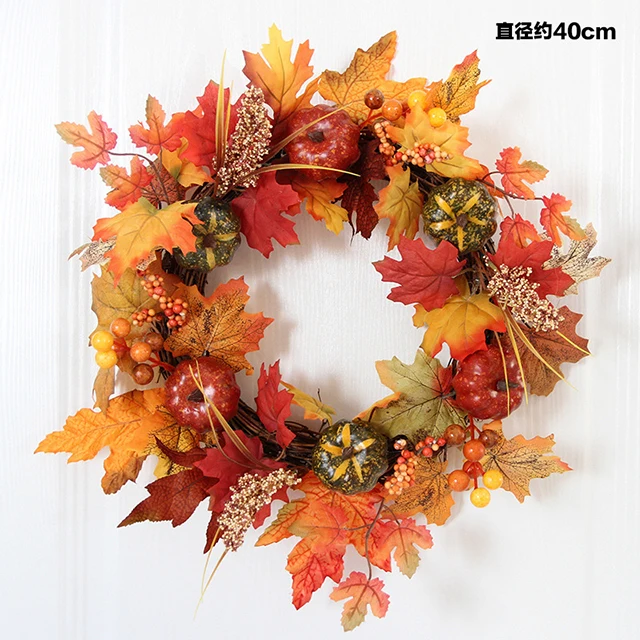 artificial plastic fall autumn colorful decorative Christmas decoration pumkin garland