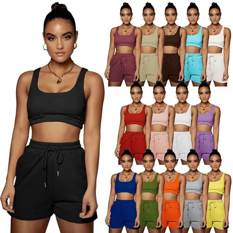 Fashion Hot Sale Custom Two Piece Short Pants Set 2021 Joggers 2 Piece Set Solid Color Outfits Women Clothing
Fashion Hot Sale Custom Two Piece Short Pants Set 2021 Joggers 2 Piece Set Solid Color Outfits Women Clothing