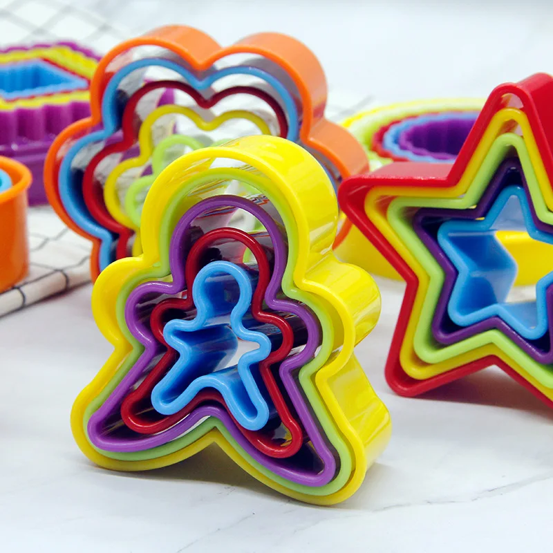 Custom Cute Biscuit Baking Mold Heart Gingerbread Christmas Star Shape PP plastic Cookie Cutter Set, Colorful
Custom Cute Biscuit Baking Mold Heart Gingerbread Christmas Star Shape PP plastic Cookie Cutter Set, Colorful