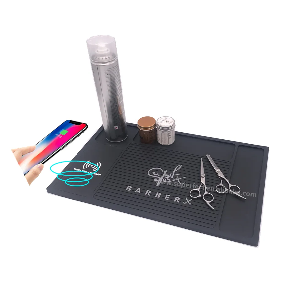 Barber Accessories Integrated Wireless Charging salon mat custom logo pvc rubber nonslip barber mat
Barber Accessories Integrated Wireless Charging salon mat custom logo pvc rubber nonslip barber mat