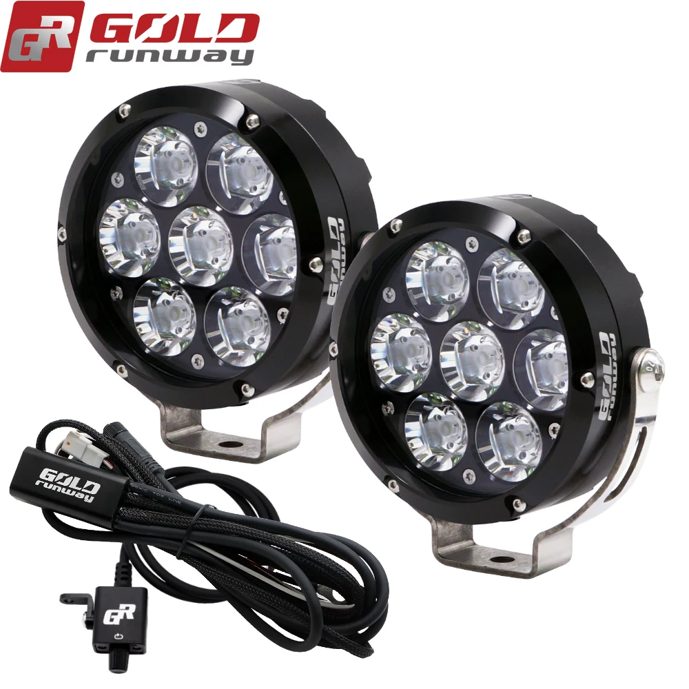 Gold runway 2pcs GR-70X 7500LM USA XML2-U3 LED 12V Universal motorcycle lights, Black
Gold runway 2pcs GR-70X 7500LM USA XML2-U3 LED 12V Universal motorcycle lights, Black