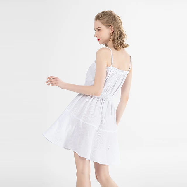 Women Fashion Solid color White Sleeveless Strapless Summer Casual Elegant Cotton Mini Dresses
Women Fashion Solid color White Sleeveless Strapless Summer Casual Elegant Cotton Mini Dresses