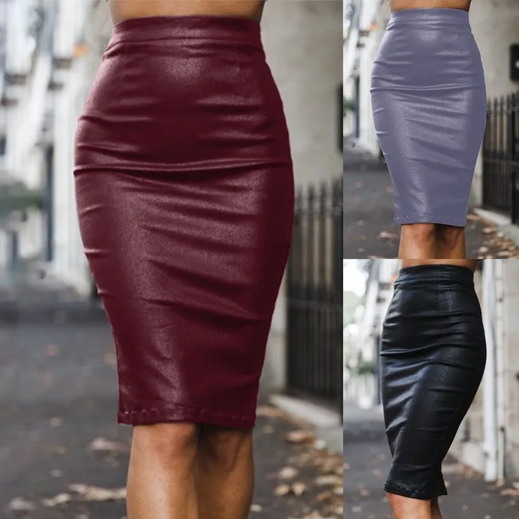 Black PU Leather Skirt Women 2021 New Midi Sexy High Waist Bodycon Split Skirt Office Pencil Skirt Knee Length Plus Size
Black PU Leather Skirt Women 2021 New Midi Sexy High Waist Bodycon Split Skirt Office Pencil Skirt Knee Length Plus Size