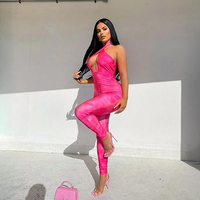 Stylish Tie Dye Cut Out Fitted Romper Female Charming Halter Backless Pink Jumpsuit Summer Casual Jumpsuit -SM
Stylish Tie Dye Cut Out Fitted Romper Female Charming Halter Backless Pink Jumpsuit Summer Casual Jumpsuit -SM