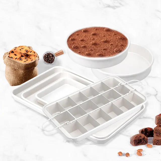 Baking Pan Set Brownie Baking Pan Cake Mold White Baking 6-piece Set Rectangular Cookie Rolls Non-sticky Bakeware set, Milkshake white,copper,silver
Baking Pan Set Brownie Baking Pan Cake Mold White Baking 6-piece Set Rectangular Cookie Rolls Non-sticky Bakeware set, Milkshake white,copper,silver