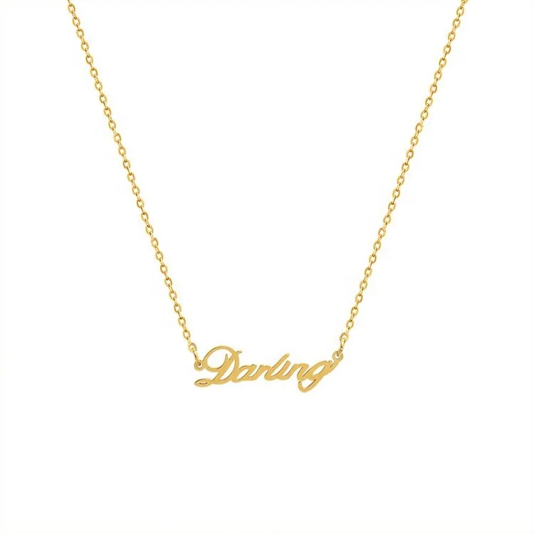 Custom 18K Gold Plated Stainless Steel Name Necklace Personalized For Women, Customized color
Custom 18K Gold Plated Stainless Steel Name Necklace Personalized For Women, Customized color