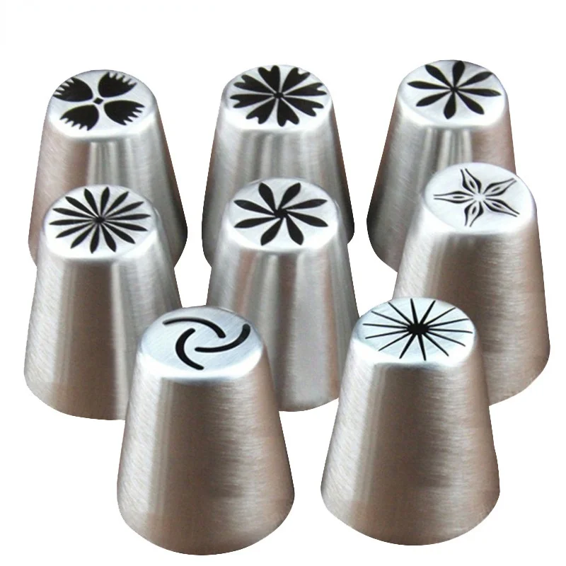 8-piece Russian Nozzles Set, Large One-time Forming Nozzles, Stainless Steel Cake Decorating Tool Accessories
8-piece Russian Nozzles Set, Large One-time Forming Nozzles, Stainless Steel Cake Decorating Tool Accessories