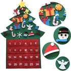Felt Xmas Tree, Christmas Hanging Tree with Detachable Ornaments, DIY Felt Artificial Christmas Tree for Decoration