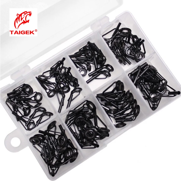 TAIGEK 80Pcs Ceramic High Carbon Steel accessories Fishing Rod Guide Tips Set Top Eye Rings Line Repair Kit, Black
TAIGEK 80Pcs Ceramic High Carbon Steel accessories Fishing Rod Guide Tips Set Top Eye Rings Line Repair Kit, Black