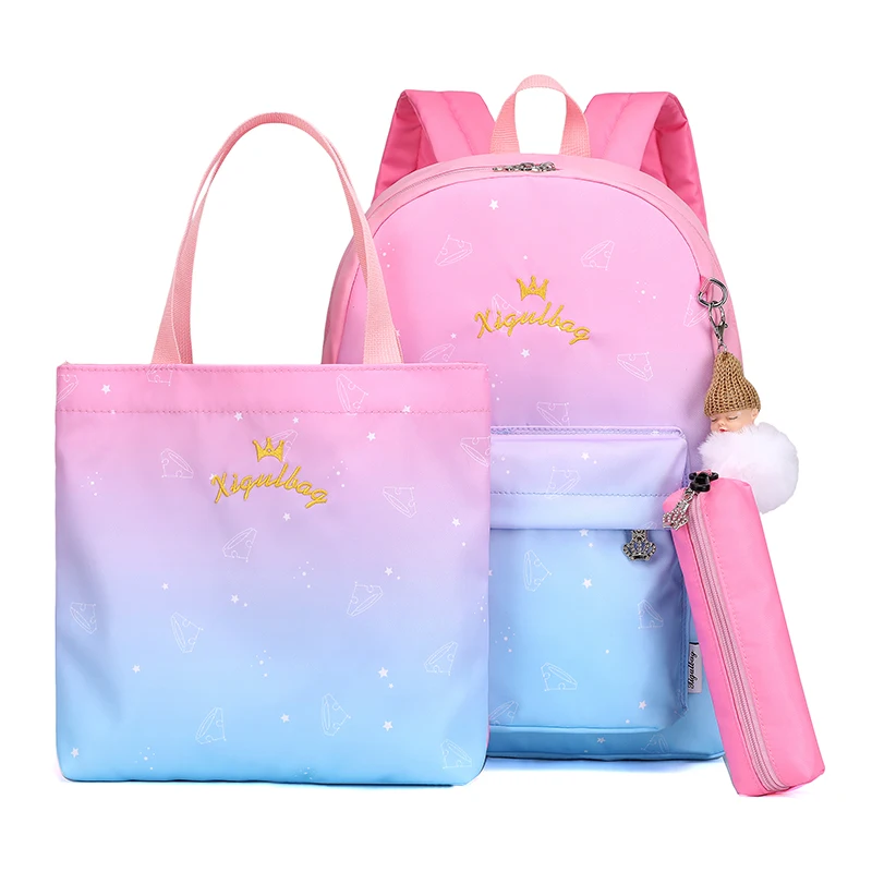 2020 New Arrival Fashion Colorful Nylon Students Backpacks Gradient Color School Bags Set For Girls
2020 New Arrival Fashion Colorful Nylon Students Backpacks Gradient Color School Bags Set For Girls