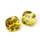 High Quality Synthetic Gems Cushion Cut Golden Yellow CZ Stone Cubic Zirconia Loose
