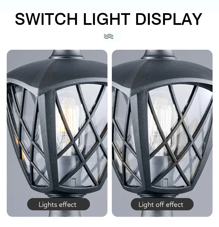 Grid Atmosphere Exterior Garden Decoration Waterproof IP54 Pillar Lights