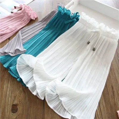 Girls wide leg pants new chiffon children nine points mosquito little girl pants summer casual pants, Navy blue
Girls wide leg pants new chiffon children nine points mosquito little girl pants summer casual pants, Navy blue