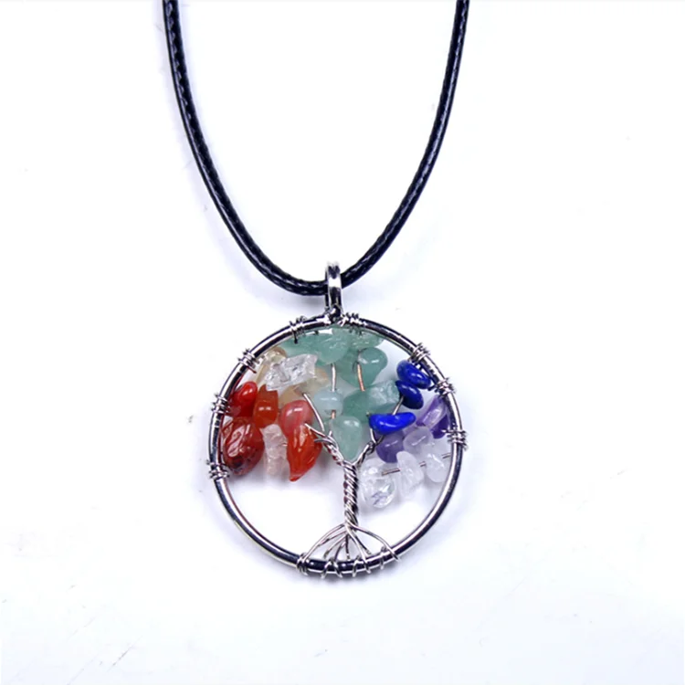 Wholesale Women Jewelry Rhinestone Pendants 7 Chakra Quartz Natural Stone Tree of Life Pendant Necklace, Colorful
Wholesale Women Jewelry Rhinestone Pendants 7 Chakra Quartz Natural Stone Tree of Life Pendant Necklace, Colorful