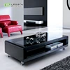 Living room furniture modern mdf glass coffee table rectangular table