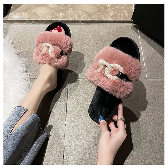 Winter Home Slippers Shoes Ladies Soft Plush Furry Female Open Toe Slides Women Warm Faux Fur Slippers, Pink blue black beige
Winter Home Slippers Shoes Ladies Soft Plush Furry Female Open Toe Slides Women Warm Faux Fur Slippers, Pink blue black beige