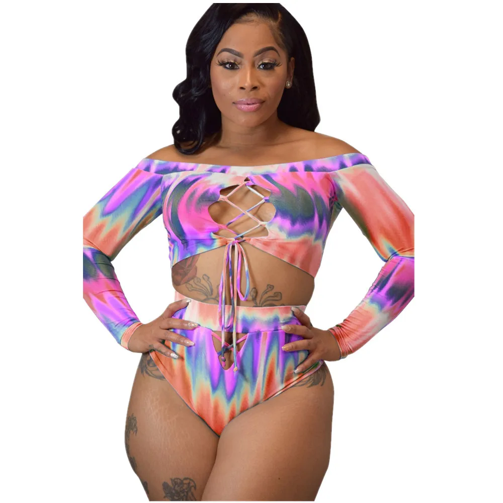 Tankini Plus Size 3xl Bathing Suit Sexy Tie Dyed Bandage Swimwear 2 Piece Beach Wear High Waist Halter Bikini 
Tankini Plus Size 3xl Bathing Suit Sexy Tie Dyed Bandage Swimwear 2 Piece Beach Wear High Waist Halter Bikini