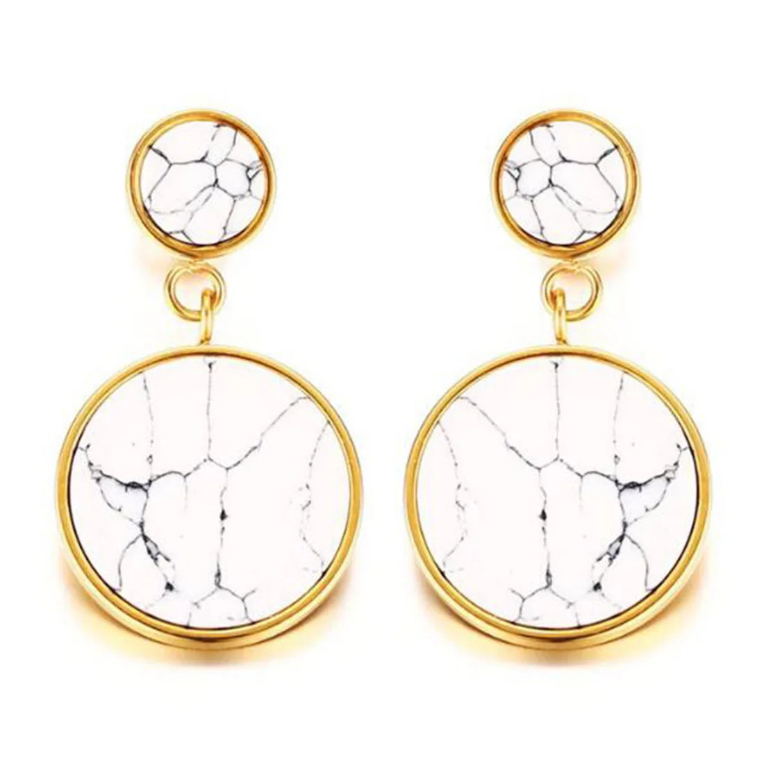 ERJSF00079 Womens Stainless Steel Marble Stone Inlay Round Drop Dangle Stud Earrings 18K Gold Plated
ERJSF00079 Womens Stainless Steel Marble Stone Inlay Round Drop Dangle Stud Earrings 18K Gold Plated