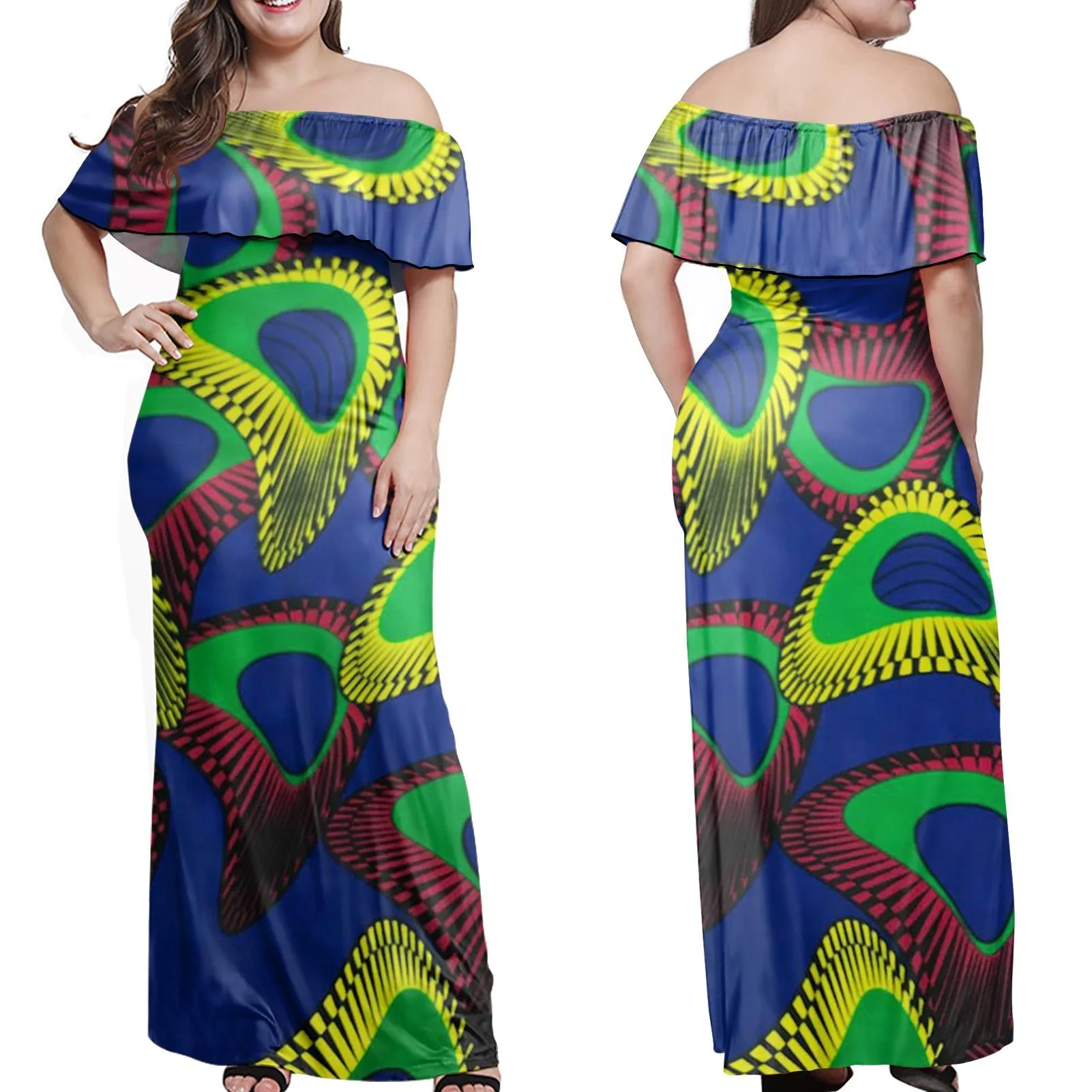 Plus Size Woman Dress African Dasgiki Blue/Yellow Flower Print Pattern Women Sexy Off Shoulder Dresses, Customized color
Plus Size Woman Dress African Dasgiki Blue/Yellow Flower Print Pattern Women Sexy Off Shoulder Dresses, Customized color