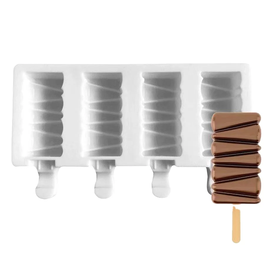 4 Hole Silicone Ice Cream Mould Ice Cube Tray Popsicle DIY Mold Ice Cream Mold, White
4 Hole Silicone Ice Cream Mould Ice Cube Tray Popsicle DIY Mold Ice Cream Mold, White
