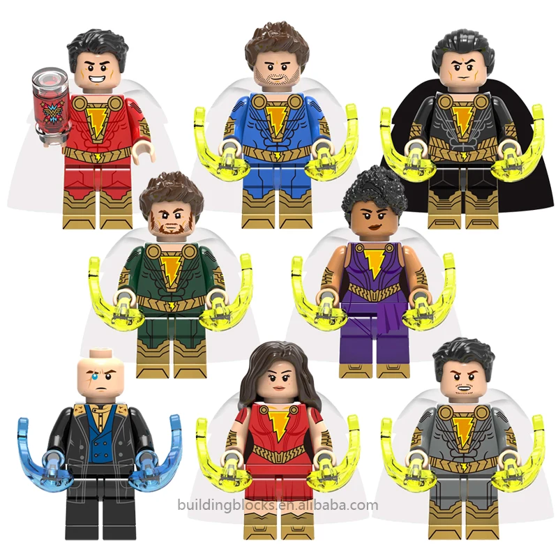 

Super Heroes Shazam Mr Miracle Midnite Donna Troy Assembly Mini Building Blocks Action Figures Bricks Toys X0247
