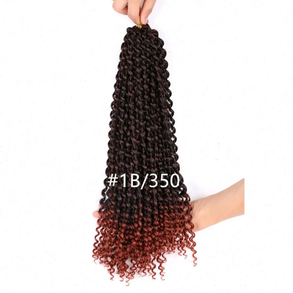 

TOMO 16inch Fluffy Crochet Braids Ombre Spring Twists Hair 22 Roots Synthetic Braiding Hair Extensions Braids 45cm Passion Twist, Pink,black