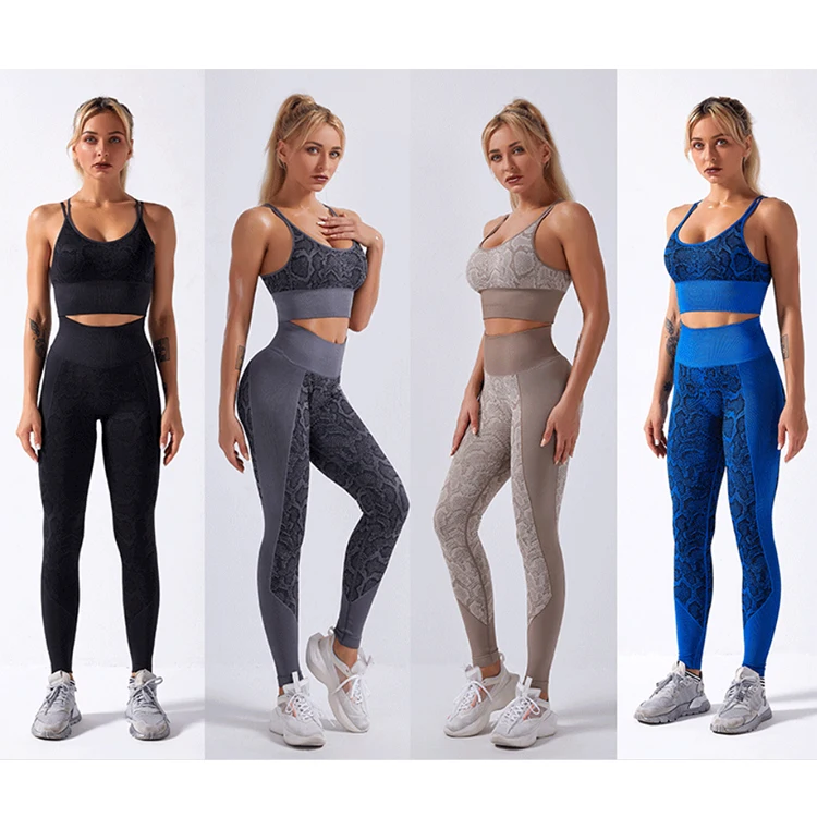 Wholesale plain snake print sportswear 2 piece suit seamless sexy women two piece suit breathable yoga set, Customized colors
Wholesale plain snake print sportswear 2 piece suit seamless sexy women two piece suit breathable yoga set, Customized colors