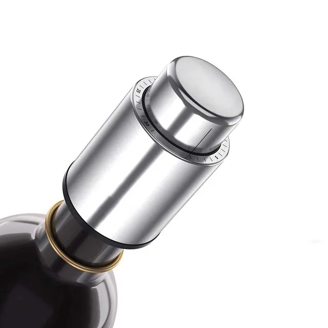 Stainless Steel Wine Vacuum Pump Bottle Stopper Custom Red Wine Silicone Saver, Black/ silver
Stainless Steel Wine Vacuum Pump Bottle Stopper Custom Red Wine Silicone Saver, Black/ silver