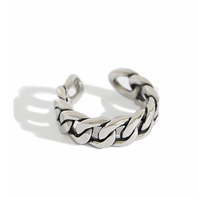 Trendy Cuban Link Chain Ring Vintage Hip Pop 925 Sterling Silver Cuban Link Chain Ring
Trendy Cuban Link Chain Ring Vintage Hip Pop 925 Sterling Silver Cuban Link Chain Ring