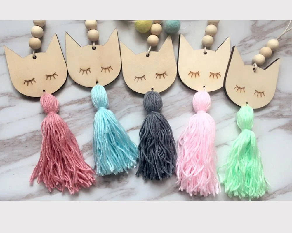 Cute Cat Shape Wooden Beads Tassel Pendant Kids Room Decoration Photography Crafts Wall Hanging Ornament Nordic Style
Cute Cat Shape Wooden Beads Tassel Pendant Kids Room Decoration Photography Crafts Wall Hanging Ornament Nordic Style