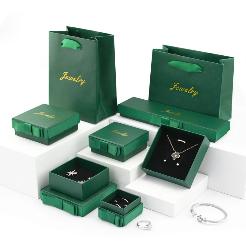 wholesale Dark green bowknot cardpoard paper jewelry box rings earrings pendant box pearl necklace packaging box
wholesale Dark green bowknot cardpoard paper jewelry box rings earrings pendant box pearl necklace packaging box