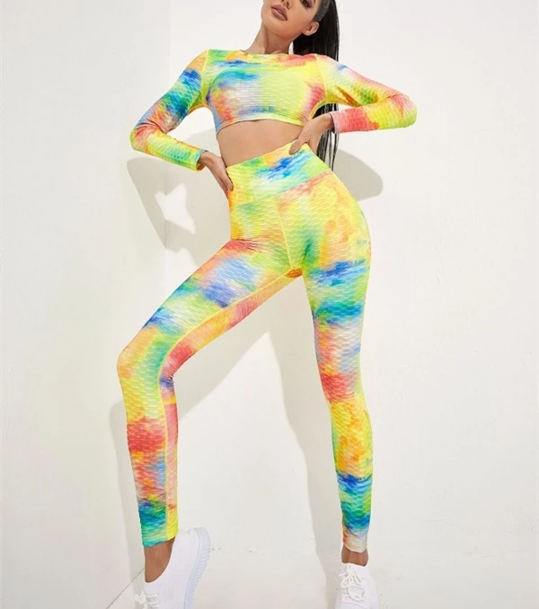 Female Seamless Workout Suit Gym Clothing long Steem Yoga Set for Women camo street Tie Dye Textured Sports Tee With Leggings, Multicolor
Female Seamless Workout Suit Gym Clothing long Steem Yoga Set for Women camo street Tie Dye Textured Sports Tee With Leggings, Multicolor