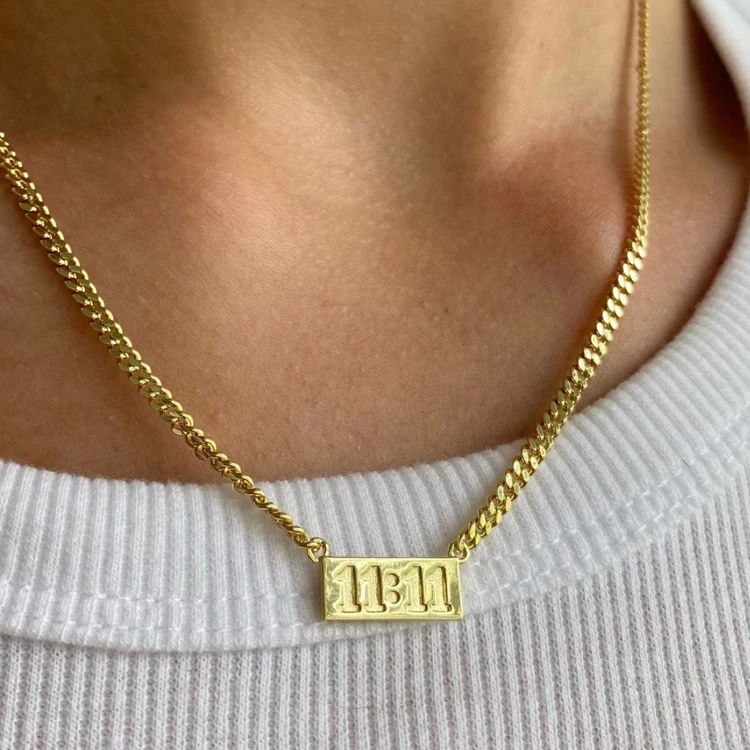 Stainless Steel 18K PVD Gold Plated 11:11 Necklace Luck Number Double 11 Pendant Necklaces, 18k gold plated
Stainless Steel 18K PVD Gold Plated 11:11 Necklace Luck Number Double 11 Pendant Necklaces, 18k gold plated