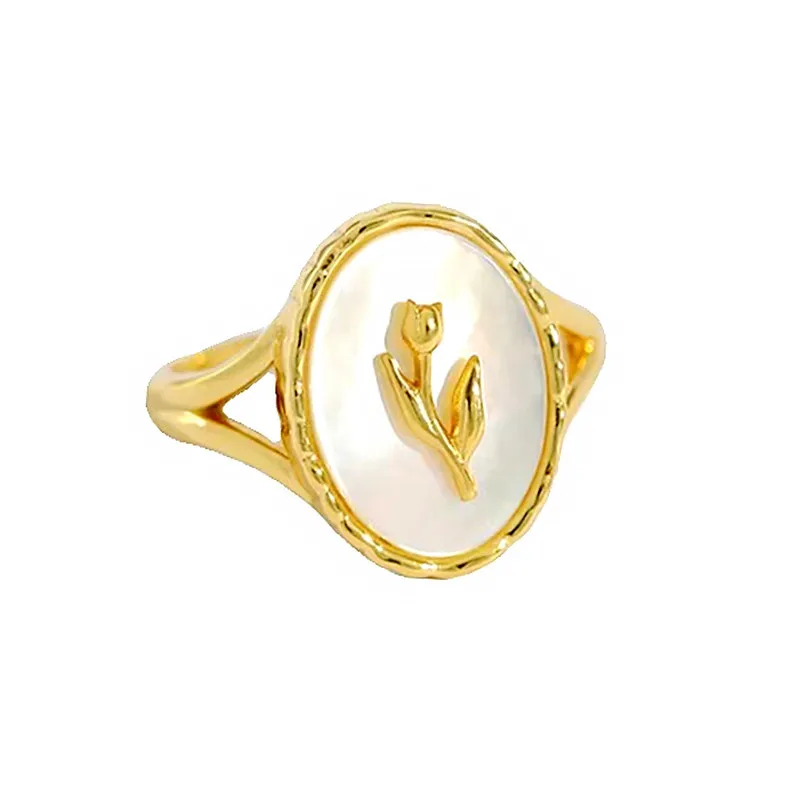 Trendy Vintage Shell Flower Elegant Open Ring Simple Temperament Tulip Pattern Ring Women Fashion Daily Party Jewelry
Trendy Vintage Shell Flower Elegant Open Ring Simple Temperament Tulip Pattern Ring Women Fashion Daily Party Jewelry
