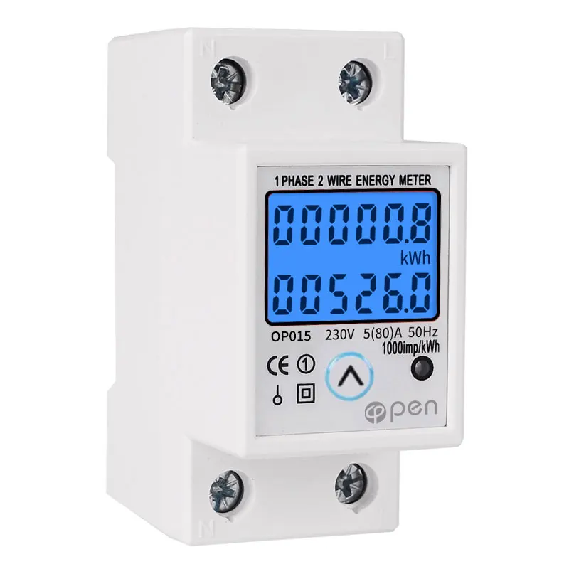 Open Electric Din Rail Single Phase LCD Digital Display Wattmeter Power Consumption Electric Energy Meter kWh AC 230V 50Hz
Open Electric Din Rail Single Phase LCD Digital Display Wattmeter Power Consumption Electric Energy Meter kWh AC 230V 50Hz